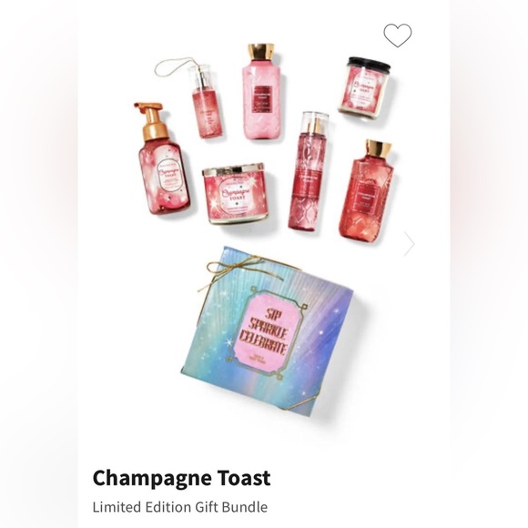 New Bath and Body Works Champagne Toast 7 Pc Gift Set - Picture 3 of 3
